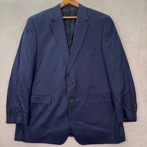 NEW Ralph Lauren Mens 48L Navy 100% Bamboo Blazer Suit Jacket Casual Preppy Flex